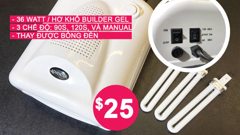 ADVENTEK - UV Lamp 36W - White-lamp-Nails Deal- Nail Supply American Gel Polish - Phuong Ni ADVENTEK - UV Lamp 36W - White-lamp-Nails Deal- Nail Supply American Gel Polish - Phuong Ni