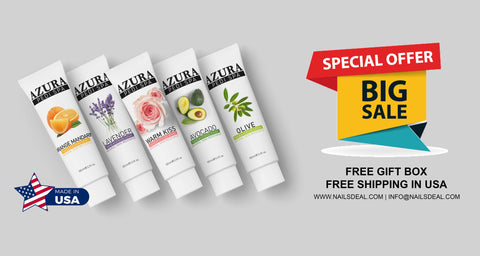 AZURA PediSpa Lotion - Mix 5 Flavors (Olive, Lavender, Orange Mandarin, Warm Kiss, Avocado) - (3.3oz/100ml) - (1box/60pcs)-lotion-AZURA- Nail Supply American Gel Polish - Phuong Ni AZURA PediSpa Lotion - Mix 5 Flavors (Olive, Lavender, Orange Mandarin, Warm Kiss, Avocado) - (3.3oz/100ml) - (1box/60pcs)-lotion-AZURA- Nail Supply American Gel Polish - Phuong Ni