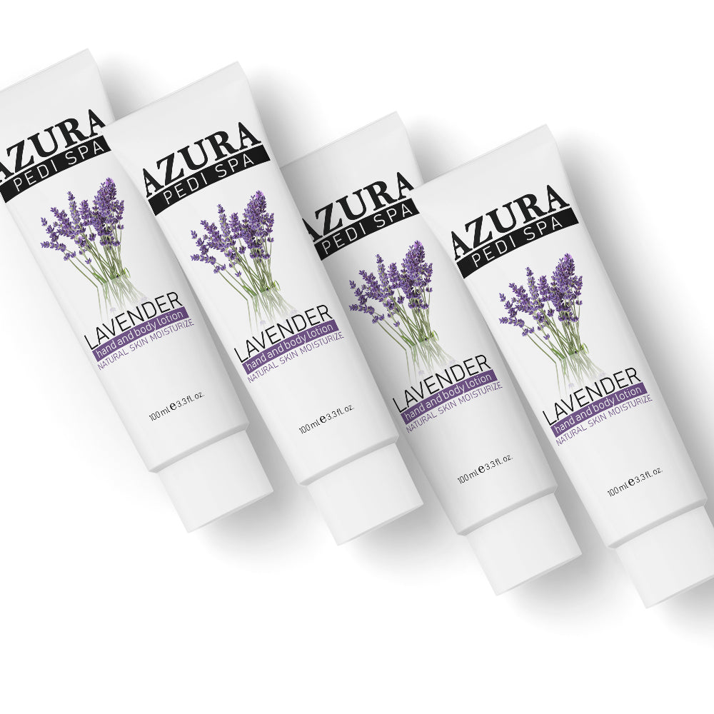 AZURA PediSpa Lotion - Mix 5 Flavors (Olive, Lavender, Orange Mandarin, Warm Kiss, Avocado) - (3.3oz/100ml) - (1box/60pcs)-lotion-AZURA- Nail Supply American Gel Polish - Phuong Ni AZURA PediSpa Lotion - Mix 5 Flavors (Olive, Lavender, Orange Mandarin, Warm Kiss, Avocado) - (3.3oz/100ml) - (1box/60pcs)-lotion-AZURA- Nail Supply American Gel Polish - Phuong Ni