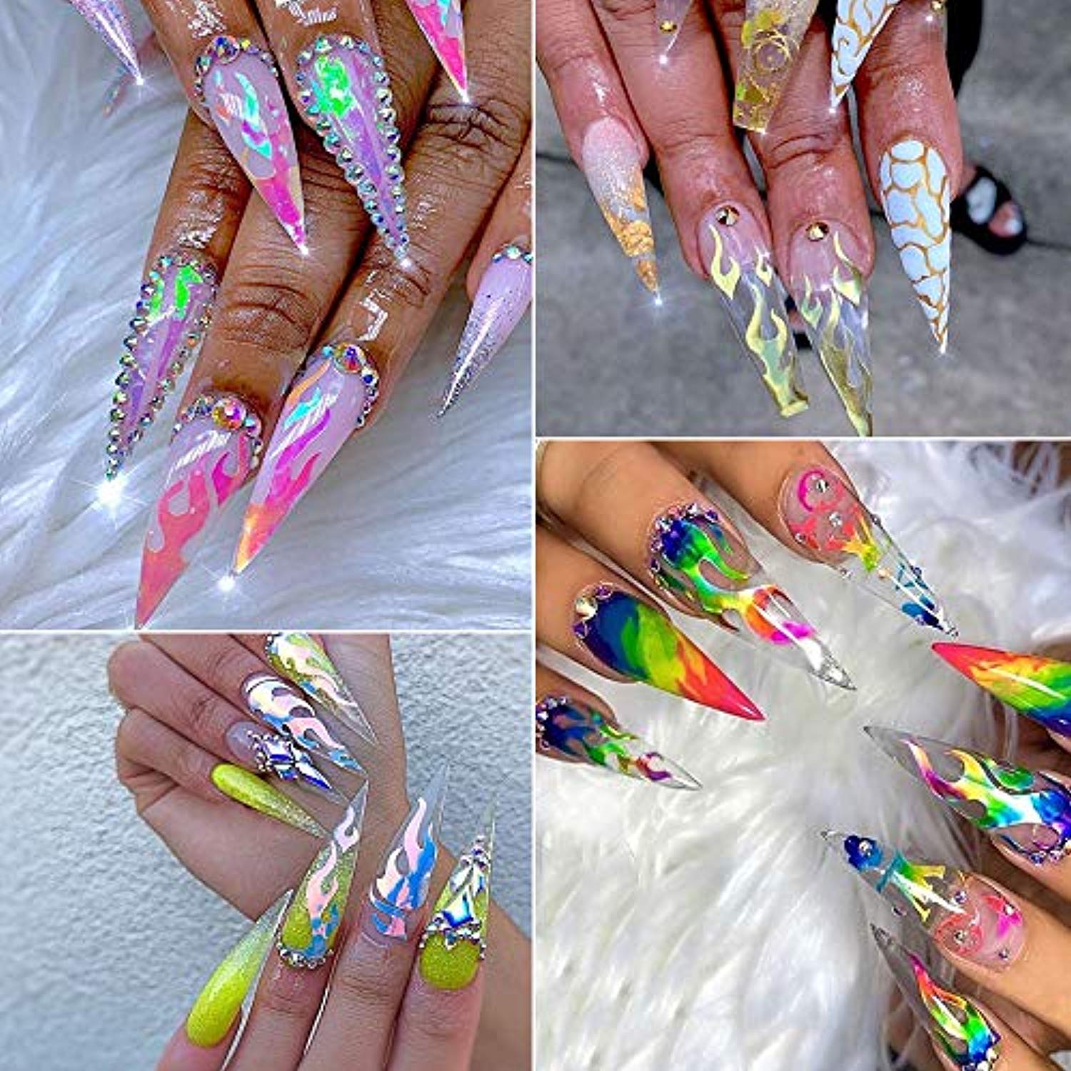 Holographic Fire Flame Nail Art Decals 3D (16pcs)-nail art-JAYDEN- Nail Supply American Gel Polish - Phuong Ni Holographic Fire Flame Nail Art Decals 3D (16pcs)-nail art-JAYDEN- Nail Supply American Gel Polish - Phuong Ni