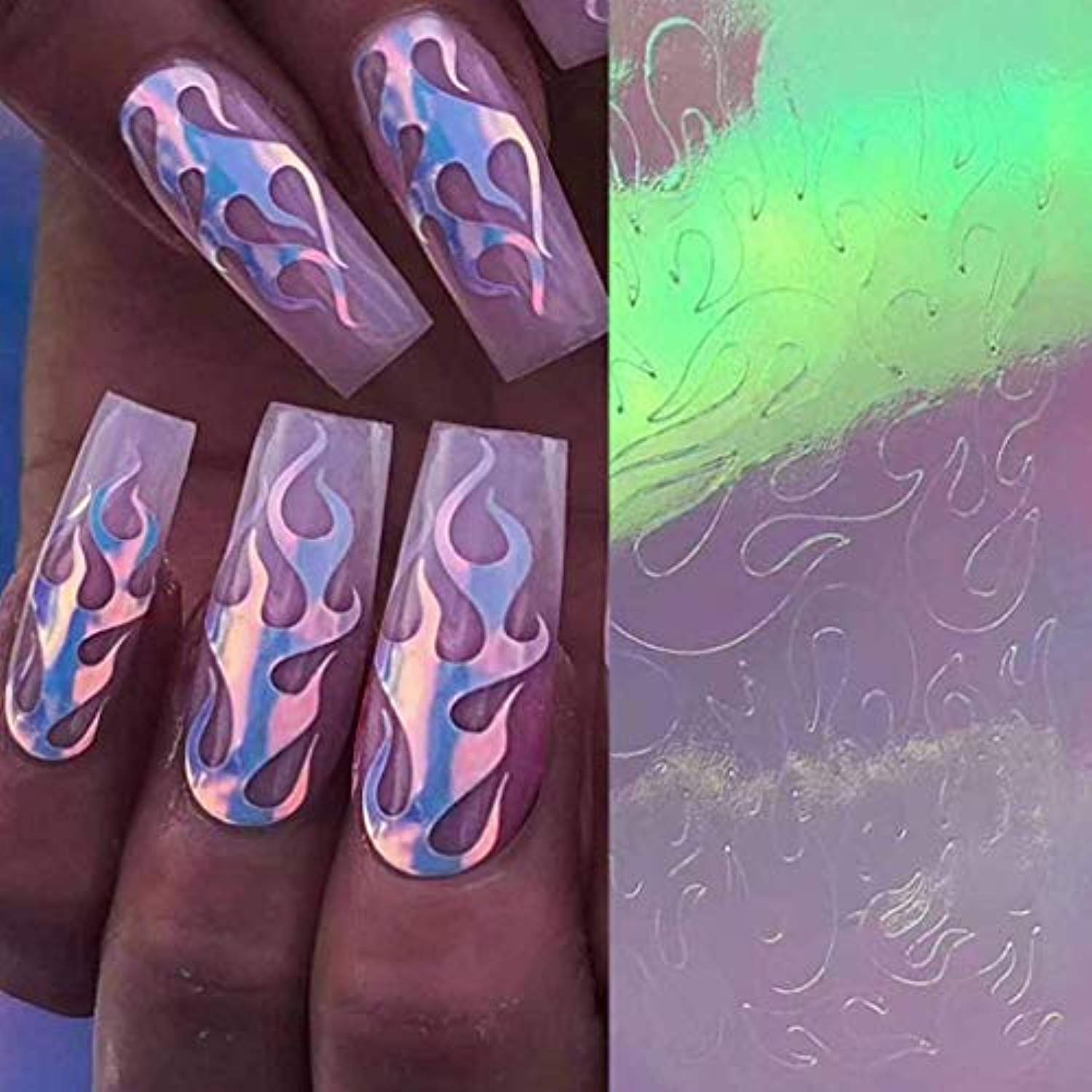 Holographic Fire Flame Nail Art Decals 3D (16pcs)-nail art-JAYDEN- Nail Supply American Gel Polish - Phuong Ni Holographic Fire Flame Nail Art Decals 3D (16pcs)-nail art-JAYDEN- Nail Supply American Gel Polish - Phuong Ni