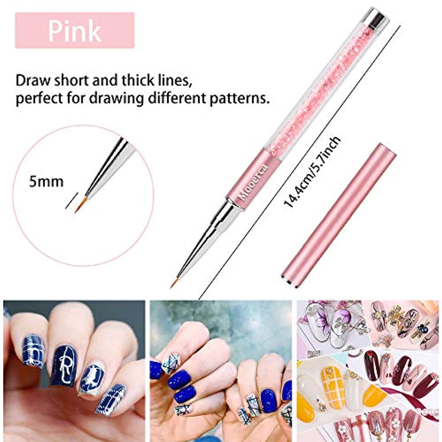 Nail Art Brushes Drawing Pen Design (5pcs)-Mooerca- Nail Supply American Gel Polish - Phuong Ni