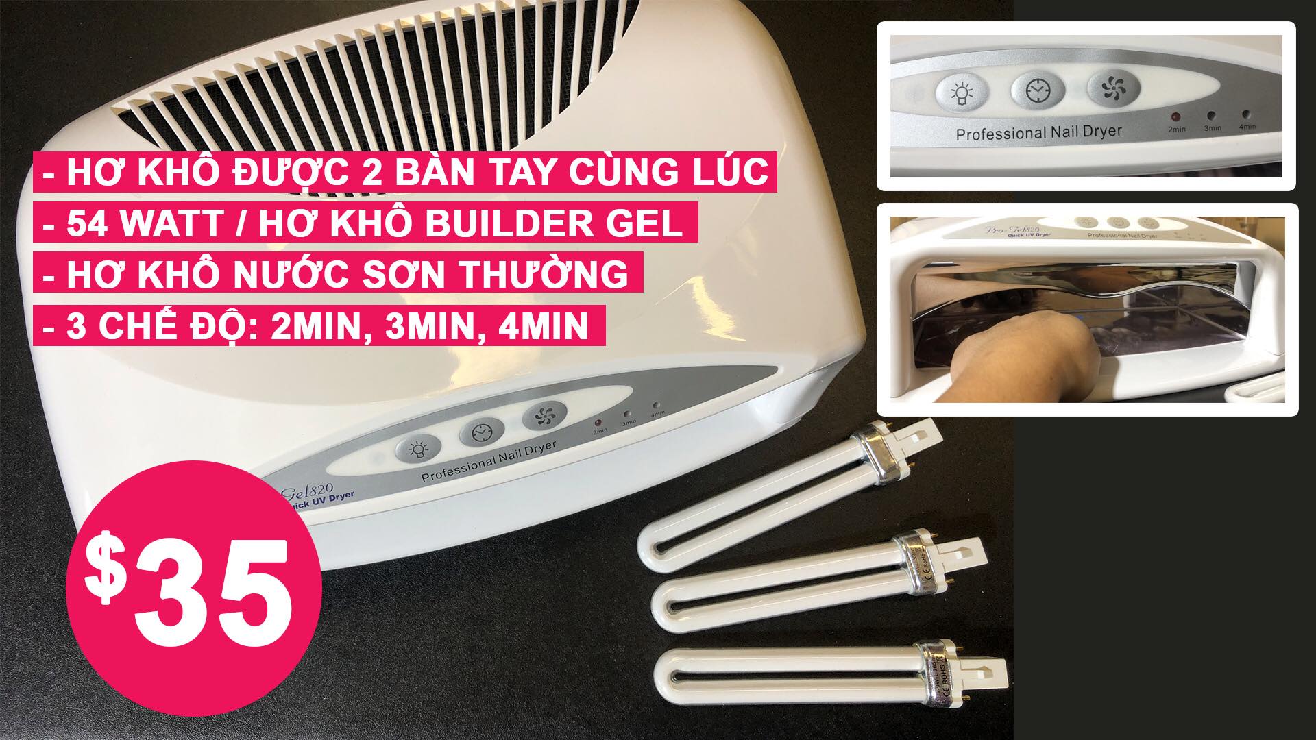 Pro-Gel 820 - UV Lamp - Double hand (SALES)-lamp-Nails Deal- Nail Supply American Gel Polish - Phuong Ni Pro-Gel 820 - UV Lamp - Double hand (SALES)-lamp-Nails Deal- Nail Supply American Gel Polish - Phuong Ni