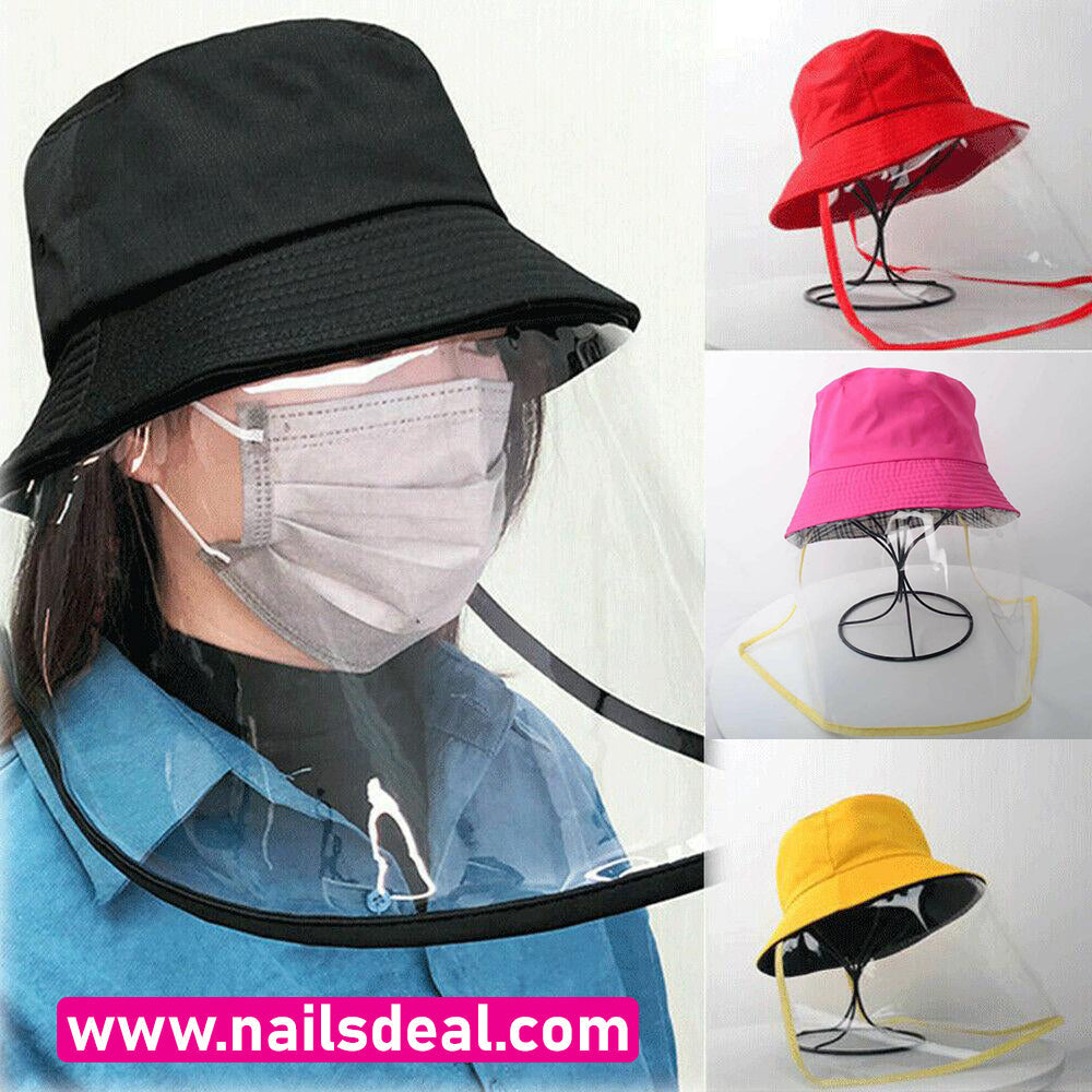 Fisherman Bucket Hat Cap with Removable Full Face Protective Visor