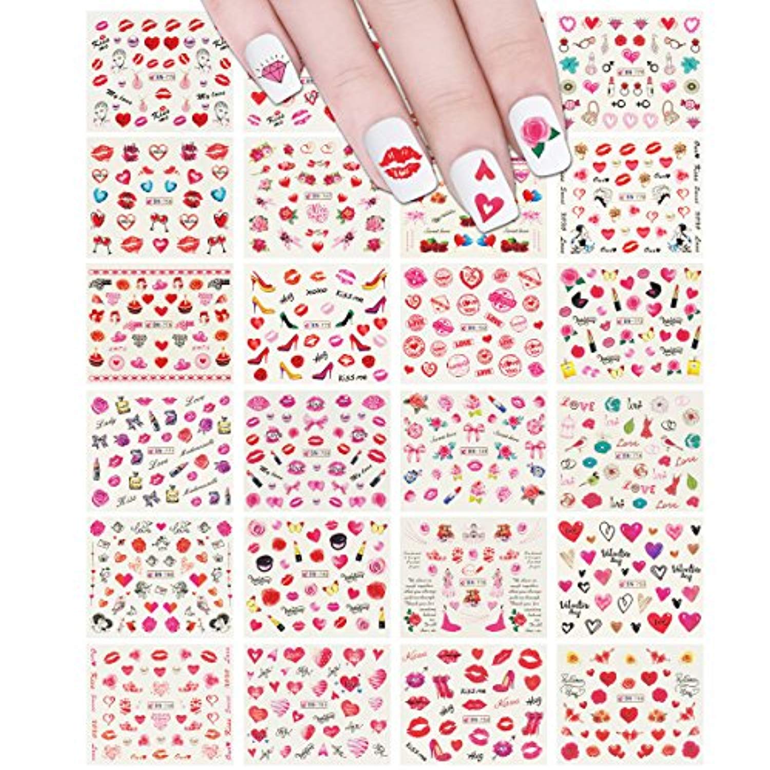 Valentine Nail Sticker - Red Flowers & Heart (24 sheets)-Nail Sticker-JAYDEN- Nail Supply American Gel Polish - Phuong Ni Valentine Nail Sticker - Red Flowers & Heart (24 sheets)-Nail Sticker-JAYDEN- Nail Supply American Gel Polish - Phuong Ni