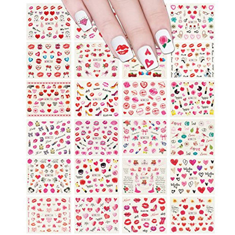 Valentine Nail Sticker - Red Flowers & Heart (24 sheets)-Nail Sticker-JAYDEN- Nail Supply American Gel Polish - Phuong Ni Valentine Nail Sticker - Red Flowers & Heart (24 sheets)-Nail Sticker-JAYDEN- Nail Supply American Gel Polish - Phuong Ni