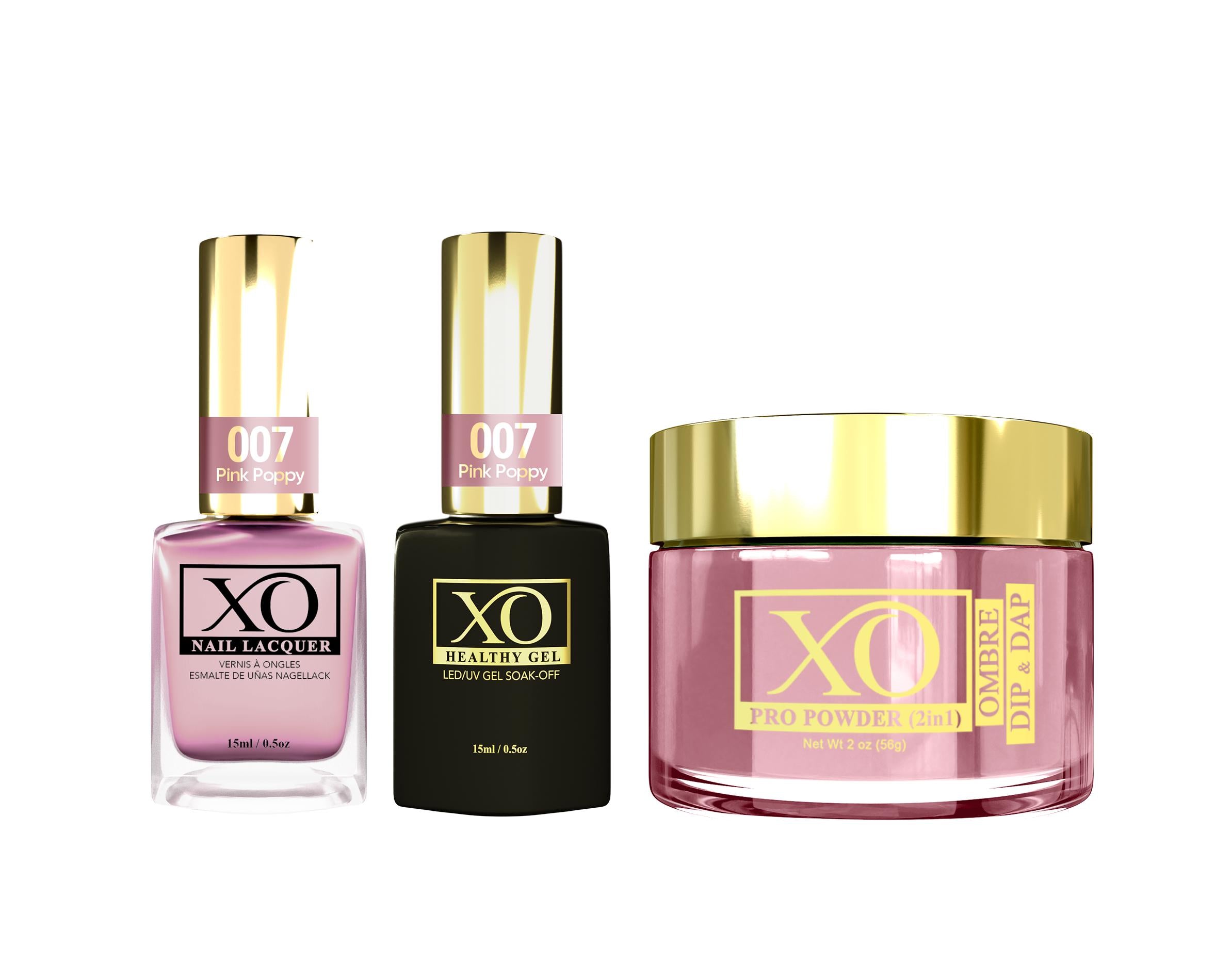 XO 4in1 (Acrylic & Dip, Gel & Lacquer) - Pink Poppy - 007-XO- Nail Supply American Gel Polish - Phuong Ni