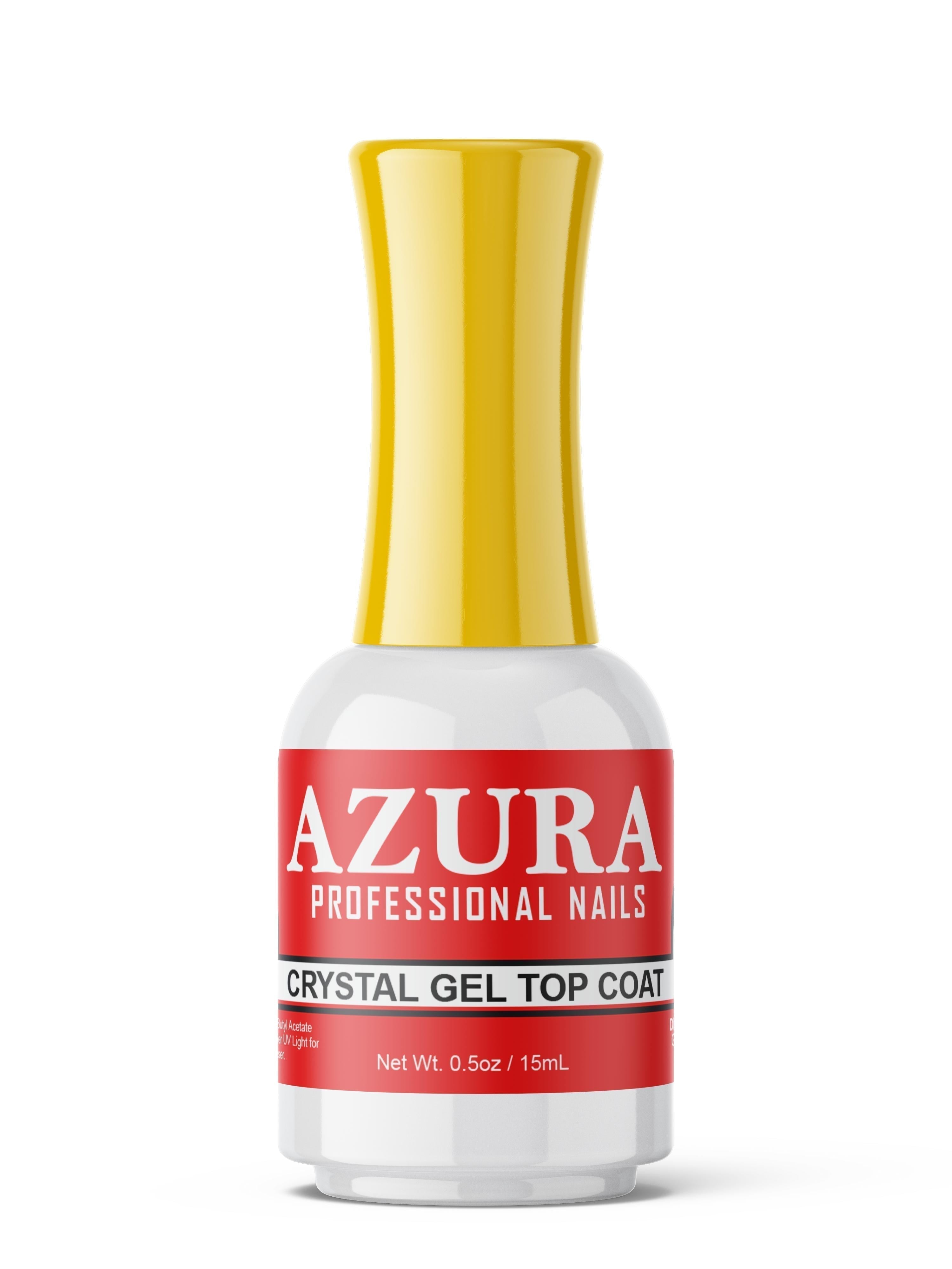 AZURA 15ml No Wipe Gel Top Coat and Base Coat Set - Shine Finish and Long Lasting, Soak Off LED Gel Base Top Coat Glossy Shine Finish-AZURA GEL-AZURA- Nail Supply American Gel Polish - Phuong Ni