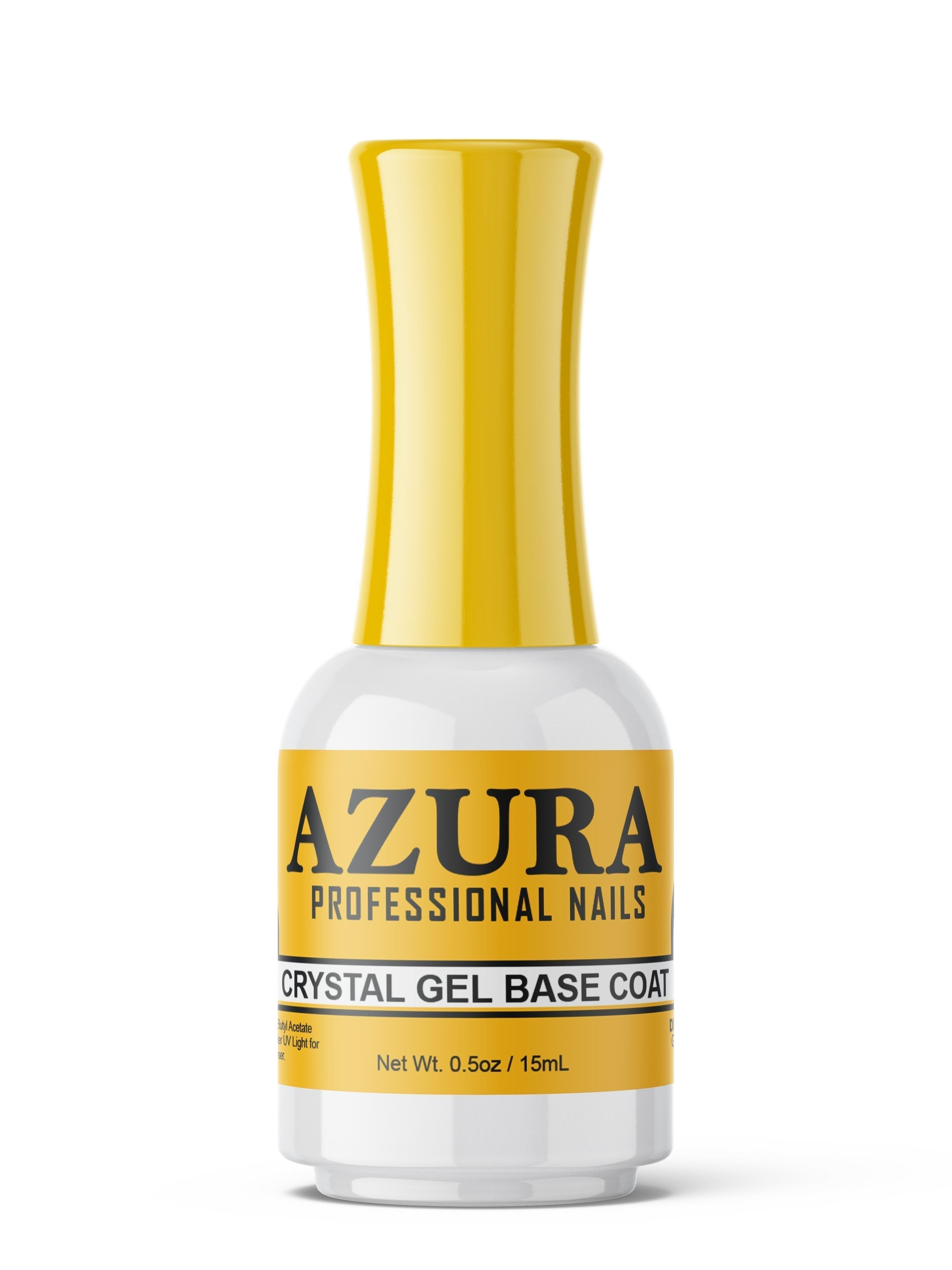 AZURA 15ml No Wipe Gel Top Coat and Base Coat Set - Shine Finish and Long Lasting, Soak Off LED Gel Base Top Coat Glossy Shine Finish-AZURA GEL-AZURA-Base Coat (0.5oz/15ml)- Nail Supply American Gel Polish - Phuong Ni