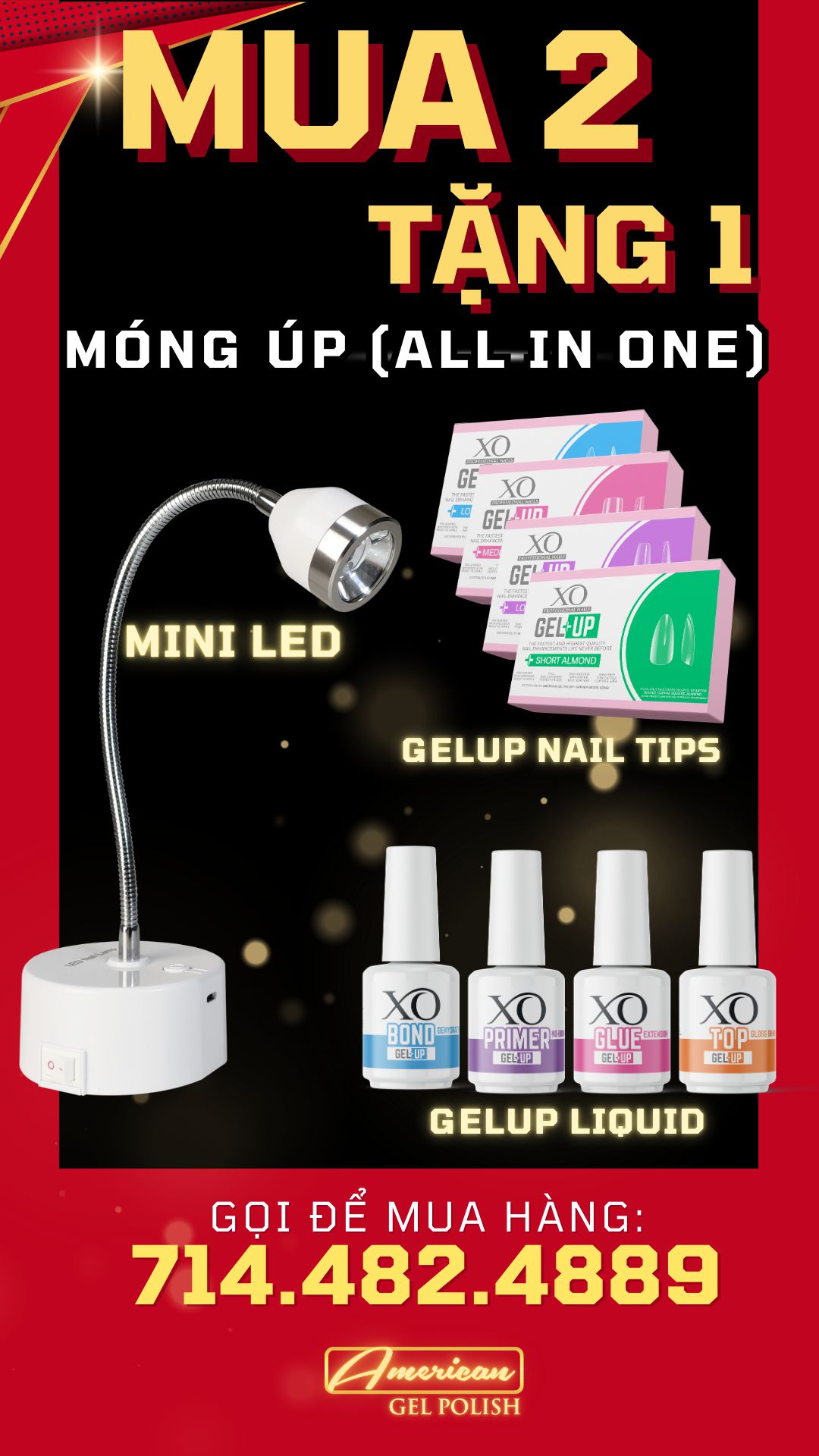 [BLACK FRIDAY 2024] XO GelUp Full Kit - Mua 2 tặng 1-Nails Deal & Beauty Supply- Nail Supply American Gel Polish - Phuong Ni