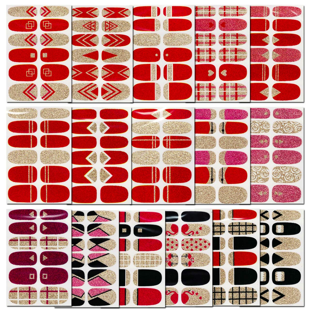 5D Embossed Flowers Nail Stickers (4 Sheets)-Nail Sticker-JAYDEN- Nail Supply American Gel Polish - Phuong Ni