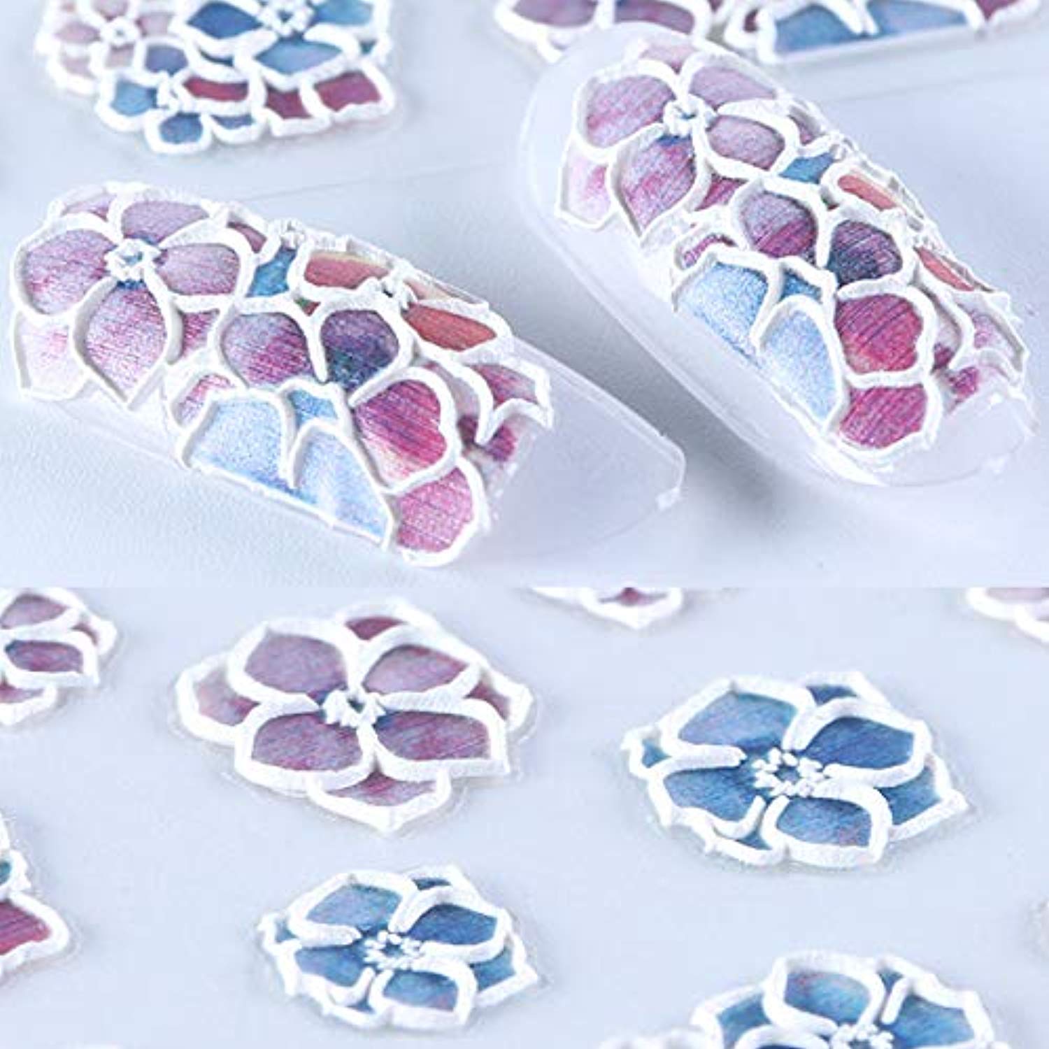 5D Embossed Flowers Nail Stickers (4 Sheets)-Nail Sticker-JAYDEN- Nail Supply American Gel Polish - Phuong Ni
