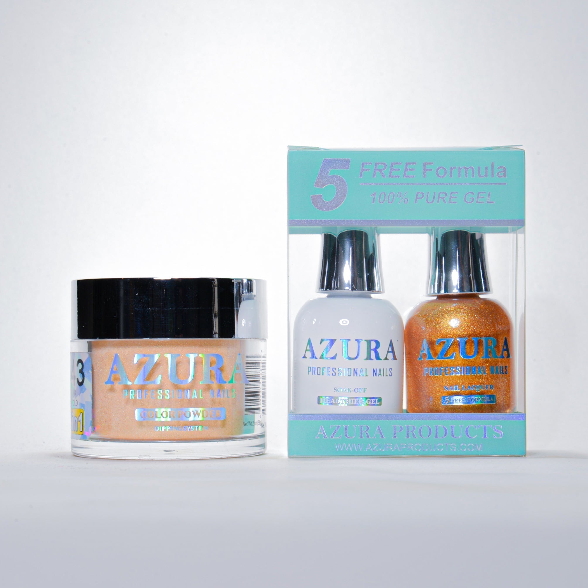 AZURA 3in1 - Gel Lacquer (0.5oz/15ml) & Dip Powder (2oz) - #143-simple-AZURA- Nail Supply American Gel Polish - Phuong Ni