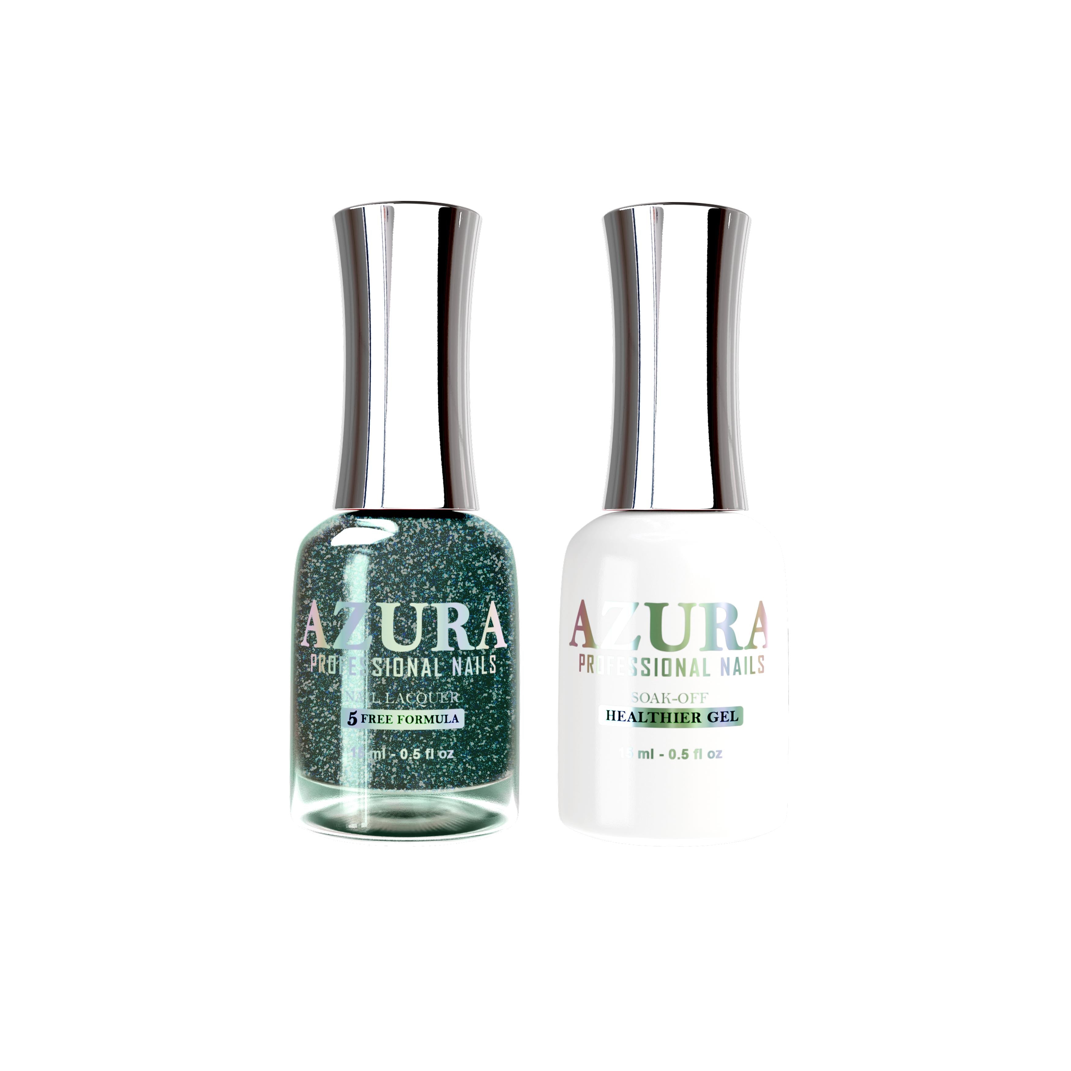 AZURA Gel Duo (Gel & Lacquer) - Glitter Green - 052-AZURA- Nail Supply American Gel Polish - Phuong Ni