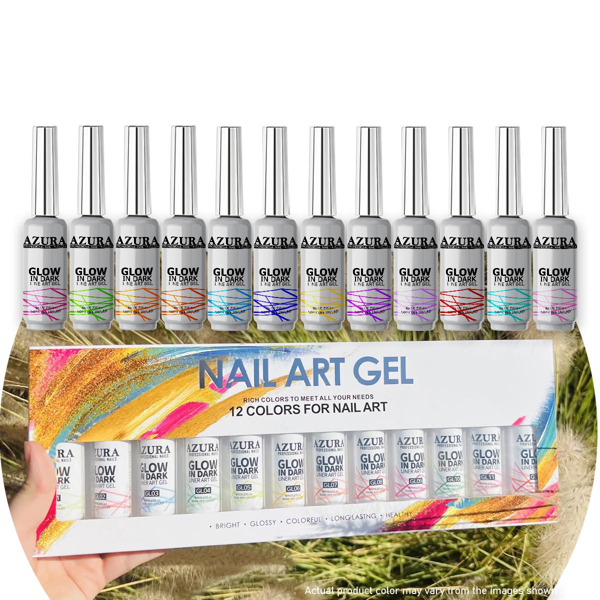 AZURA - Line Art Gel - Glow In The Dark (12 colors)-Nail Polishes-AZURA- Nail Supply American Gel Polish - Phuong Ni