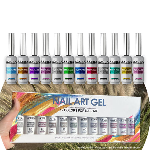 AZURA - Line Art Gel - Reflective Glitter (12 colors)-Nail Polishes-AZURA- Nail Supply American Gel Polish - Phuong Ni