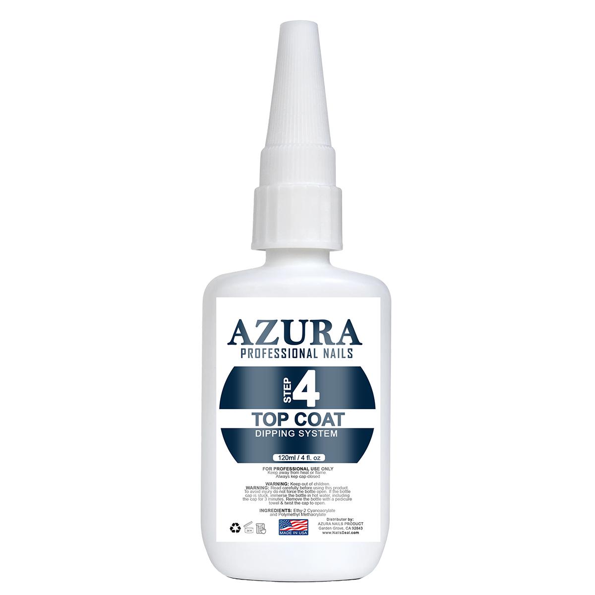 AZURA Liquid Dip Refill Size (4oz/120ml) Dipping Powder System Essential for Nail Art DIY, No Nail Lamp Needed-AZURA- Nail Supply American Gel Polish - Phuong Ni