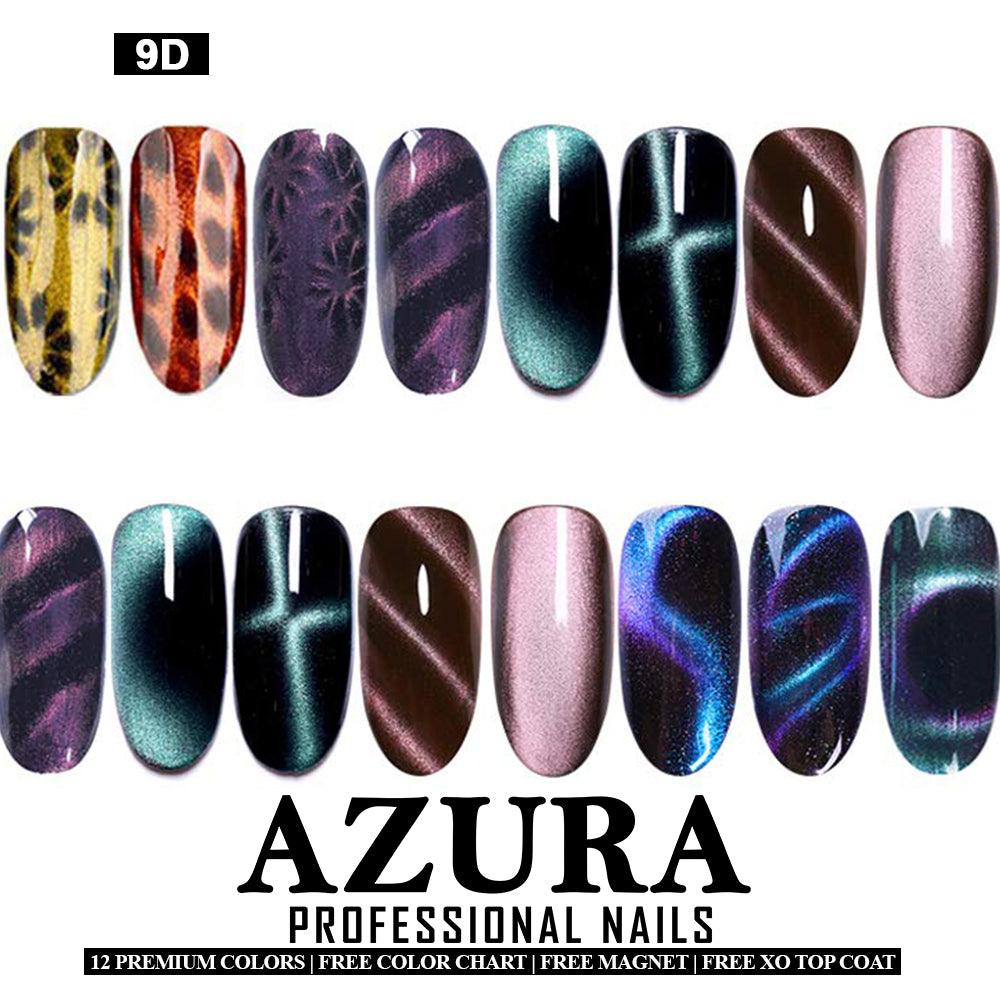 AZURA Nextgen 9D Super Cateye (Combo 12 colors & Gift)-gel-AZURA- Nail Supply American Gel Polish - Phuong Ni