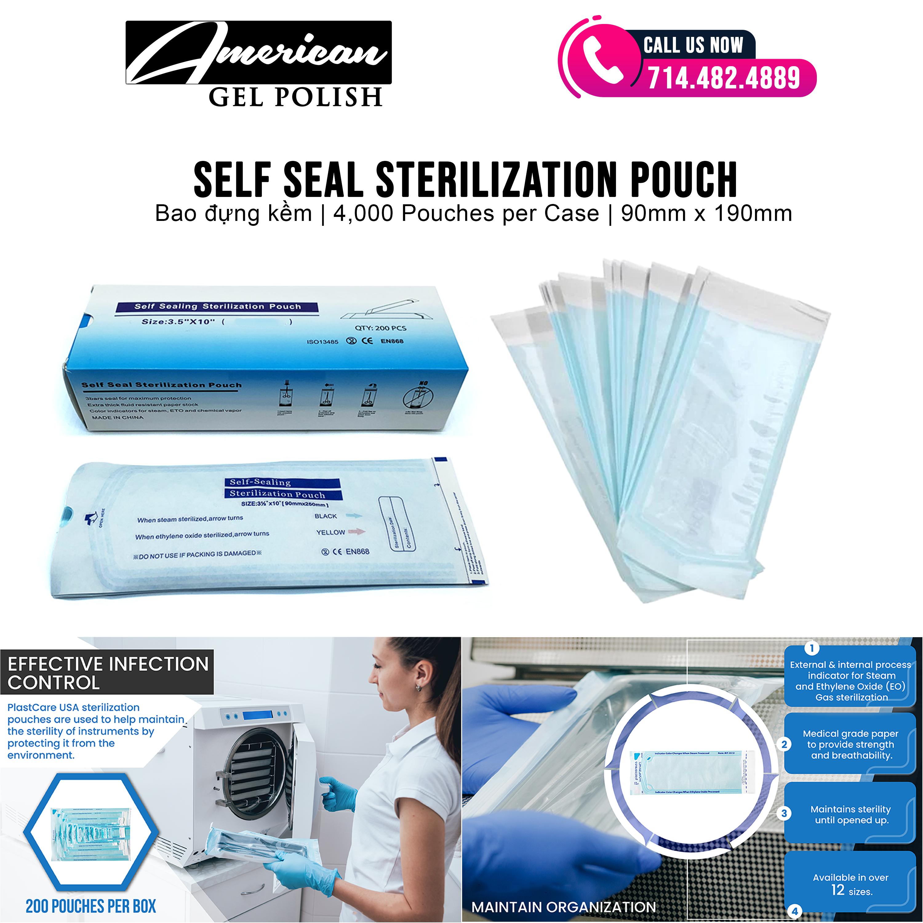 AZURA Self Seal Sterilization Pouch (Bao Đựng Kềm)-AZURA- Nail Supply American Gel Polish - Phuong Ni