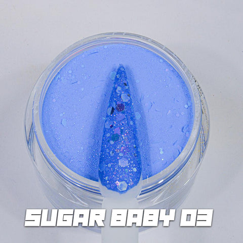 AZURA Sugar Baby - 3 - Dip & Dap Neon Glitter Holographic Powder (2oz)-powder-Nails Deal & Beauty Supply- Nail Supply American Gel Polish - Phuong Ni