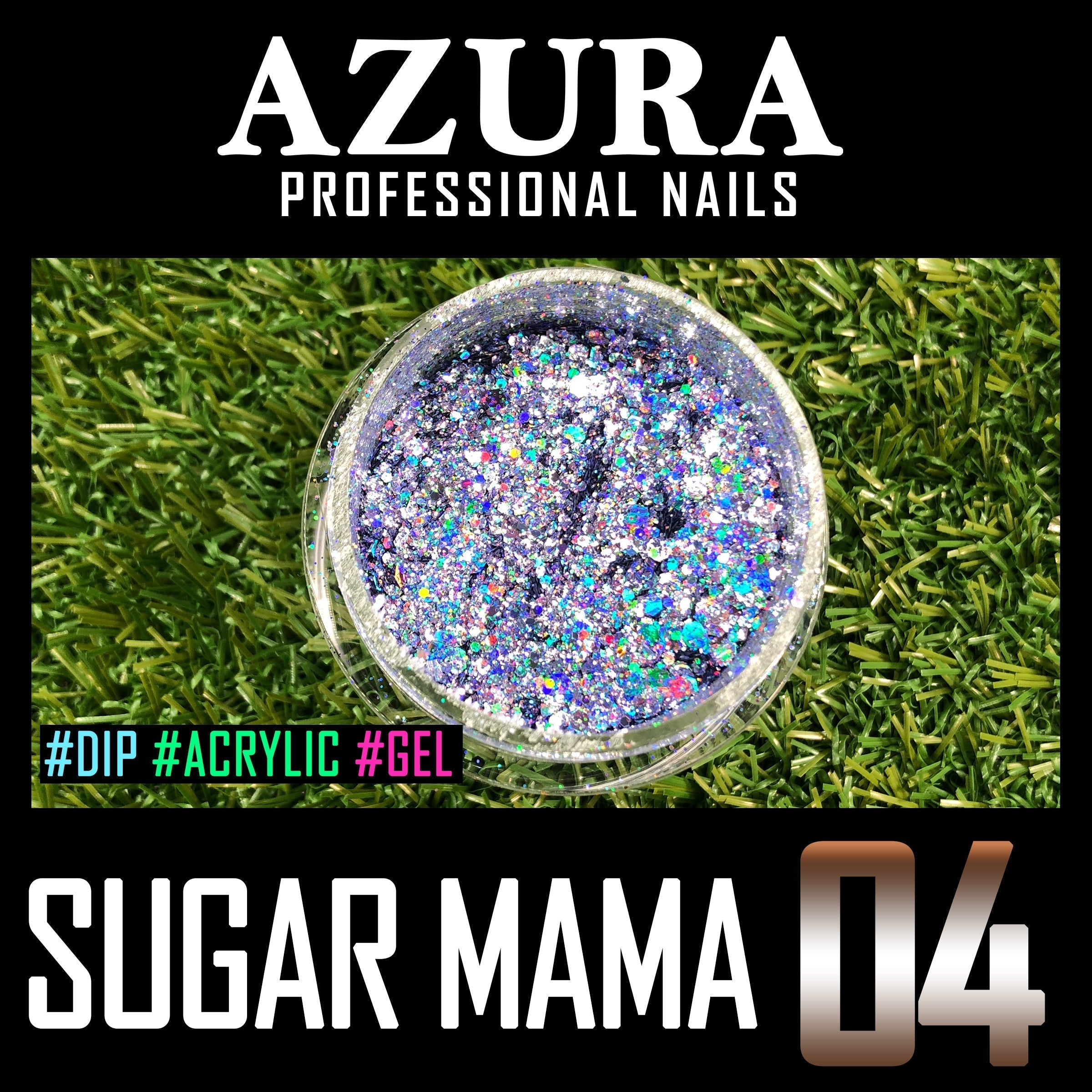 AZURA - Sugar Mama (2oz) - 04 (Sparkle & Holographic)-Glitter-AZURA- Nail Supply American Gel Polish - Phuong Ni