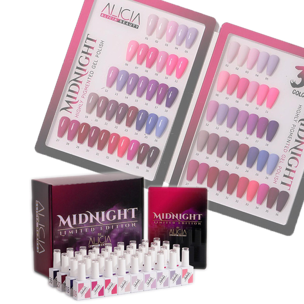 Alicia Beauty - Midnight Gel Polish Collection 36 colors limited edition-Nail Polishes-ALICIA BEAUTY- Nail Supply American Gel Polish - Phuong Ni