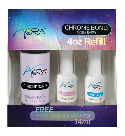 Aora Chrome Bond 4Oz (Chrome . Metal . Shine)-AORA TOP & BASE-Nails Deal & Beauty Supply- Nail Supply American Gel Polish - Phuong Ni