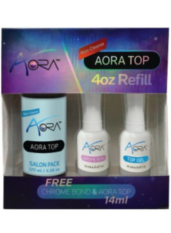 Aora Gel Chrome Top Gel 4Oz (Chrome . Metal . Shine)-AORA TOP & BASE-Nails Deal & Beauty Supply- Nail Supply American Gel Polish - Phuong Ni