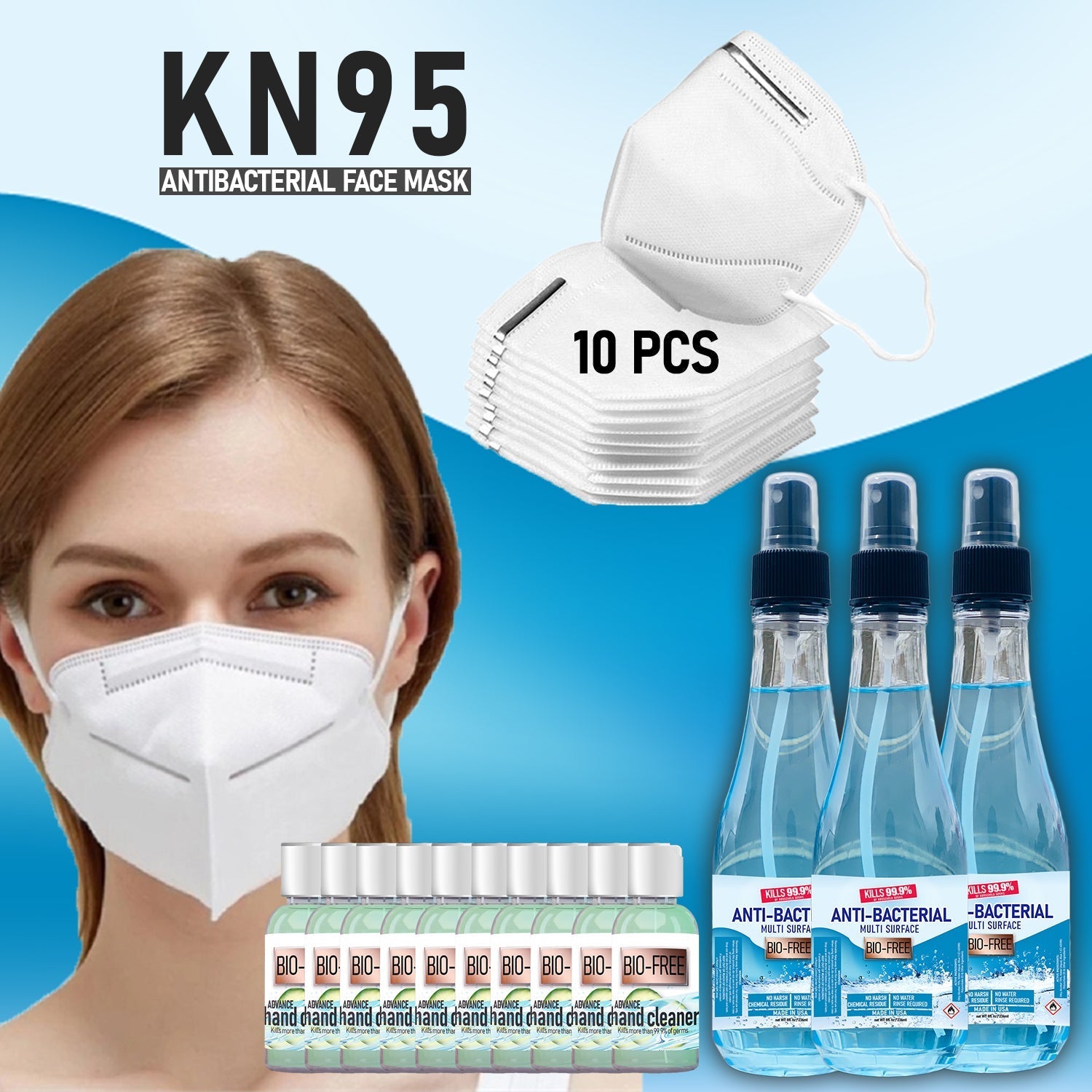 COMBO KN95 Face Mask & Hand Sanirtizer - Anti Bacterial Spray - Virus Mesh Mask with Ear Loop-Hand Sanitize-Nails Deal & Beauty Supply- Nail Supply American Gel Polish - Phuong Ni