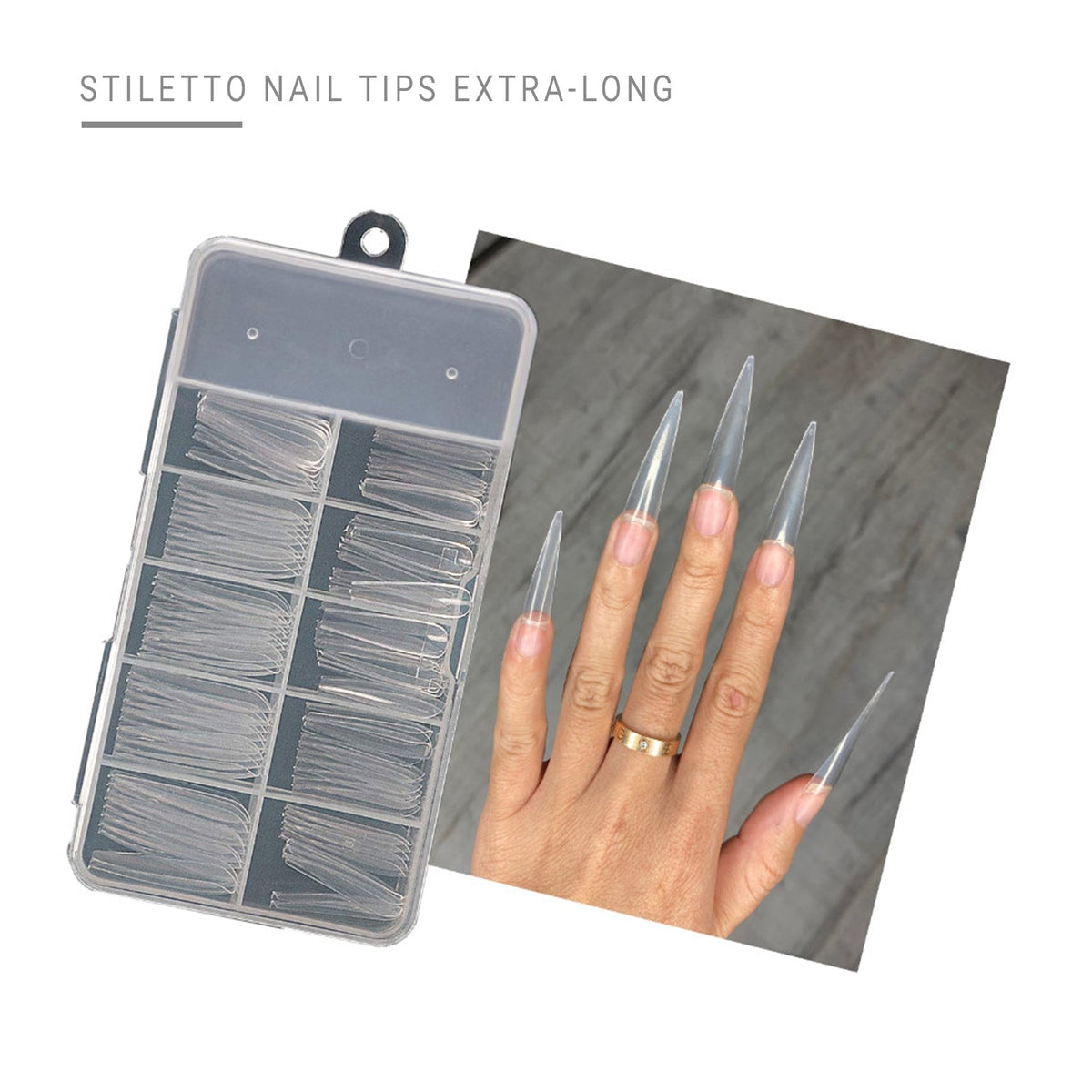 Clear Stiletto & Coffin Nail Tips - Extra-long Size | Buy 1 Get 1 Free-Nail Tips-OTHER- Nail Supply American Gel Polish - Phuong Ni