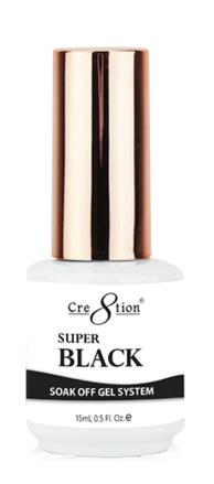 Cre8Tion Soak Off Gel - Super Black 0.5Oz-CRE8TION TOP & BASE-Nails Deal & Beauty Supply- Nail Supply American Gel Polish - Phuong Ni