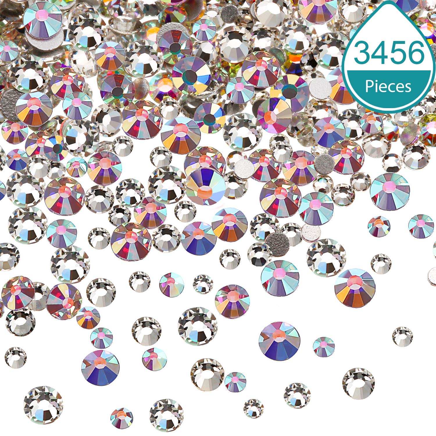 Crystal AB, Mixed All Size by packs (3,456pcs)-JAYDEN- Nail Supply American Gel Polish - Phuong Ni