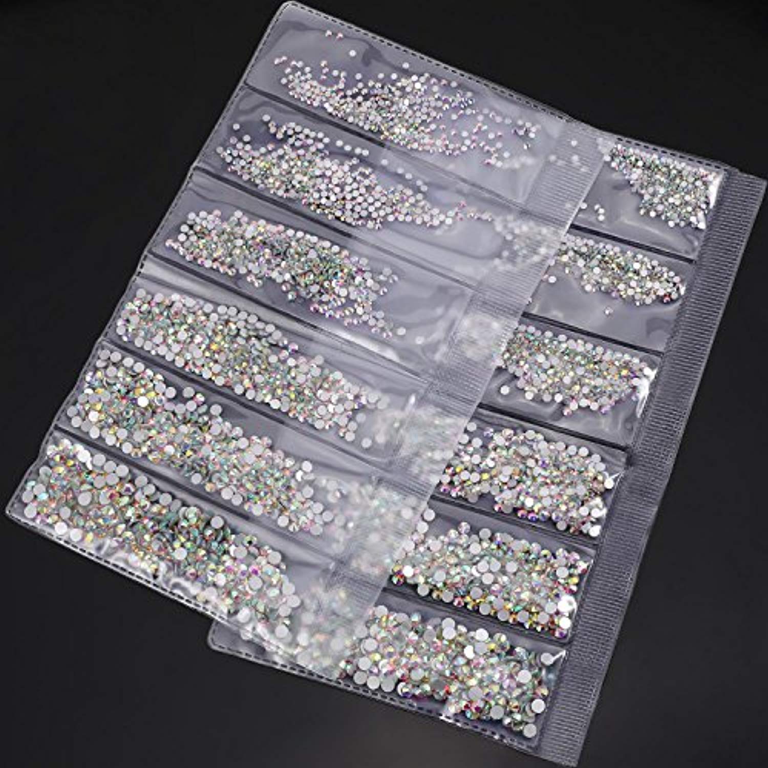 Crystal AB, Mixed All Size by packs (3,456pcs)-JAYDEN- Nail Supply American Gel Polish - Phuong Ni