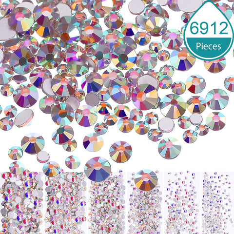 Crystal AB, Mixed All Size by packs (3,456pcs)-JAYDEN- Nail Supply American Gel Polish - Phuong Ni