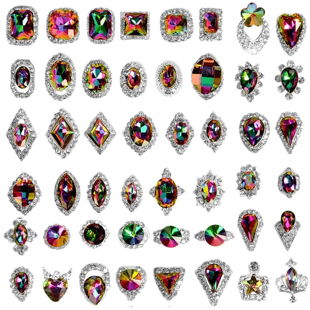 Crystals Nail Art Rhinestones (48pcs)-JAYDEN-48Pcs Colorful- Nail Supply American Gel Polish - Phuong Ni