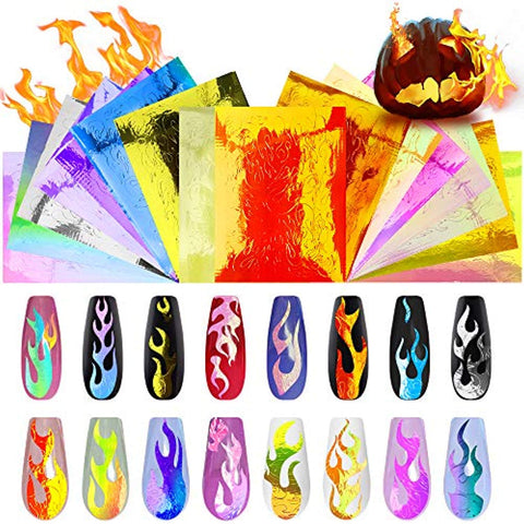 Buy Flame Nail Art Nail Stickers Online in India - Etsy