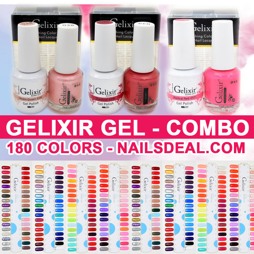 Gelixir Gel Duo Combo - (1 to 180) - Free color chart-gel-Nails Deal- Nail Supply American Gel Polish - Phuong Ni