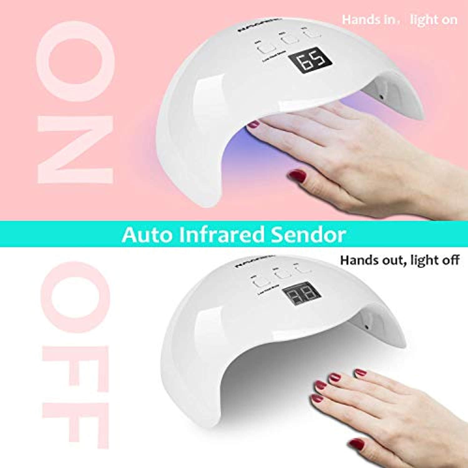 Hand and Feet UV/LED Nail Lamp - 40W (LCD Display) - White-UV/LED LAMP-JAYDEN- Nail Supply American Gel Polish - Phuong Ni