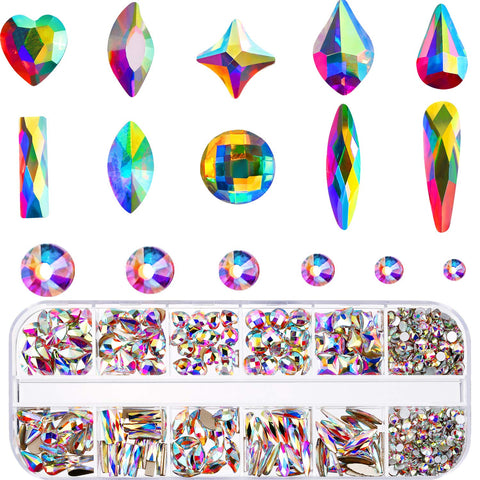 Nail Crystals AB Mixed Nail Diamond Stone (240 Mix Shape)-JAYDEN-200 and 800 Mix Shape- Nail Supply American Gel Polish - Phuong Ni