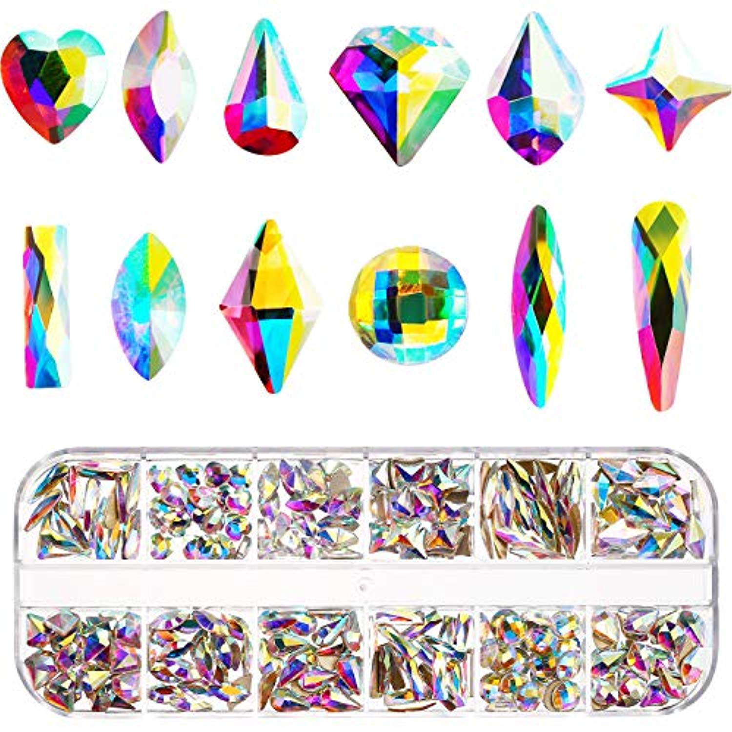 Nail Crystals AB Mixed Nail Diamond Stone (240 Mix Shape)-JAYDEN- Nail Supply American Gel Polish - Phuong Ni
