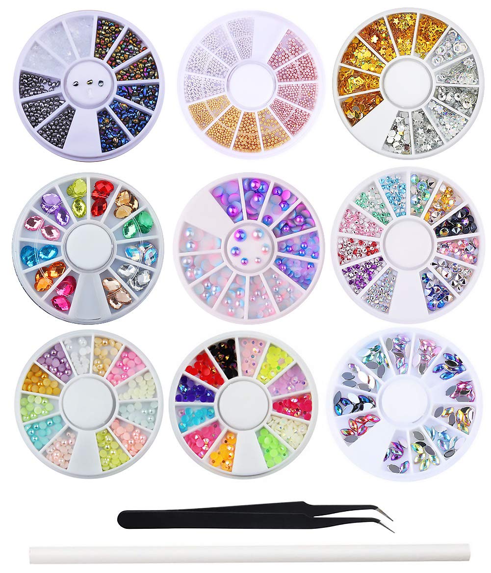 Nail Crystals And Rhinestones Rose Gold Metal (4 boxes) Free 1 Rhinestone Picker & 1 Nippers Tweezers-JAYDEN- Nail Supply American Gel Polish - Phuong Ni