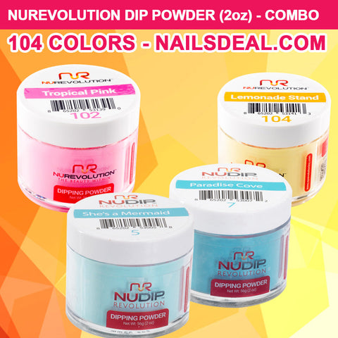 NuRevolution Dip Powder (2oz) - COMBO 104 colors - Free color chart-dip-Nails Deal- Nail Supply American Gel Polish - Phuong Ni