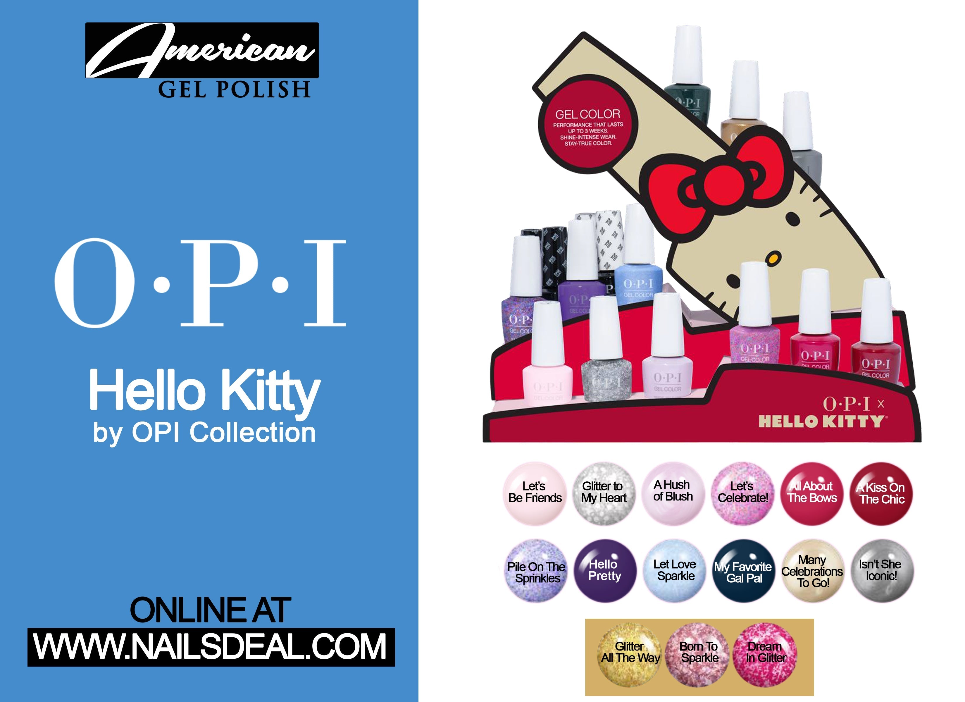 OPI Hello Kitty Holiday Collection 2019 - (COMBO Gel & Lacquer 15 colors) (0.5oz/15ml)-OPI Gel Color-OPI- Nail Supply American Gel Polish - Phuong Ni