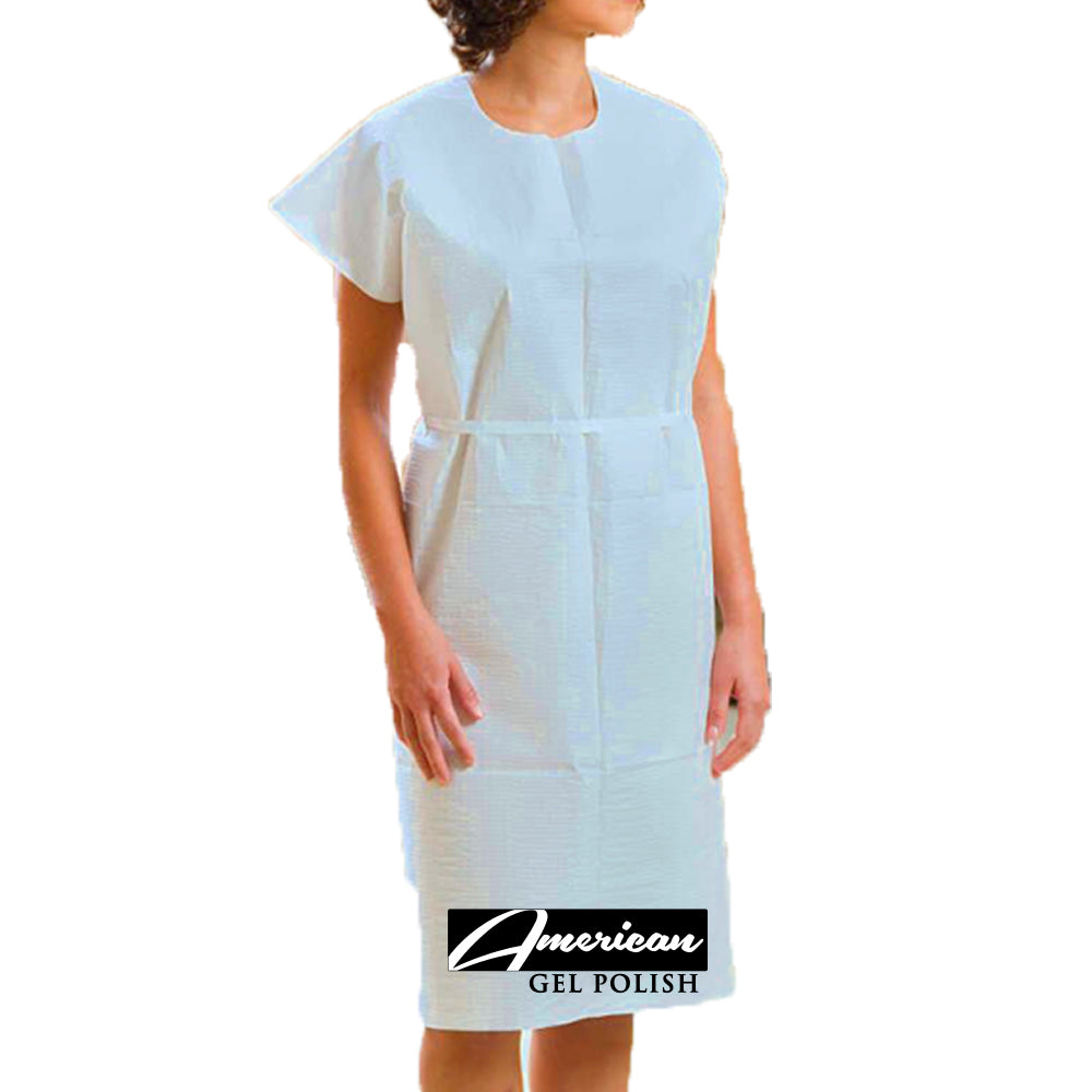 Protective Jacket Disposable Isolation Clothing, Non-Woven for Health-Care Workers & Patients, Elastic Cuffs, Back Ties, Latex Free-AZURA- Nail Supply American Gel Polish - Phuong Ni