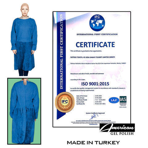 Protective Jacket for Nail Technician Nonwoven (Long-sleeve) - lab coat fabric-Protective Jacket-AZURA- Nail Supply American Gel Polish - Phuong Ni