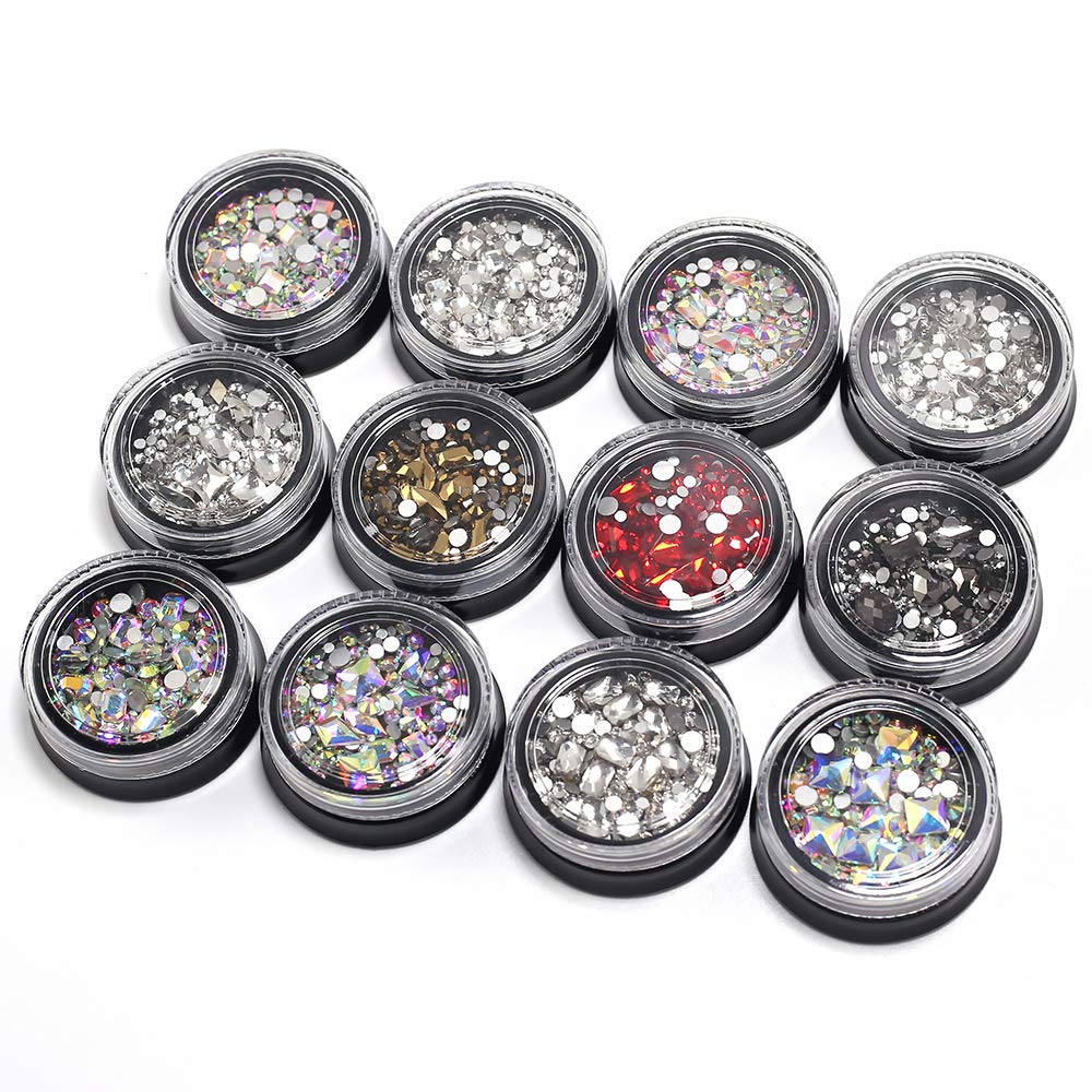 Rhinestones Diamonds Crystals Metal Studs Beads Gems mixed (12 boxes)-JAYDEN- Nail Supply American Gel Polish - Phuong Ni