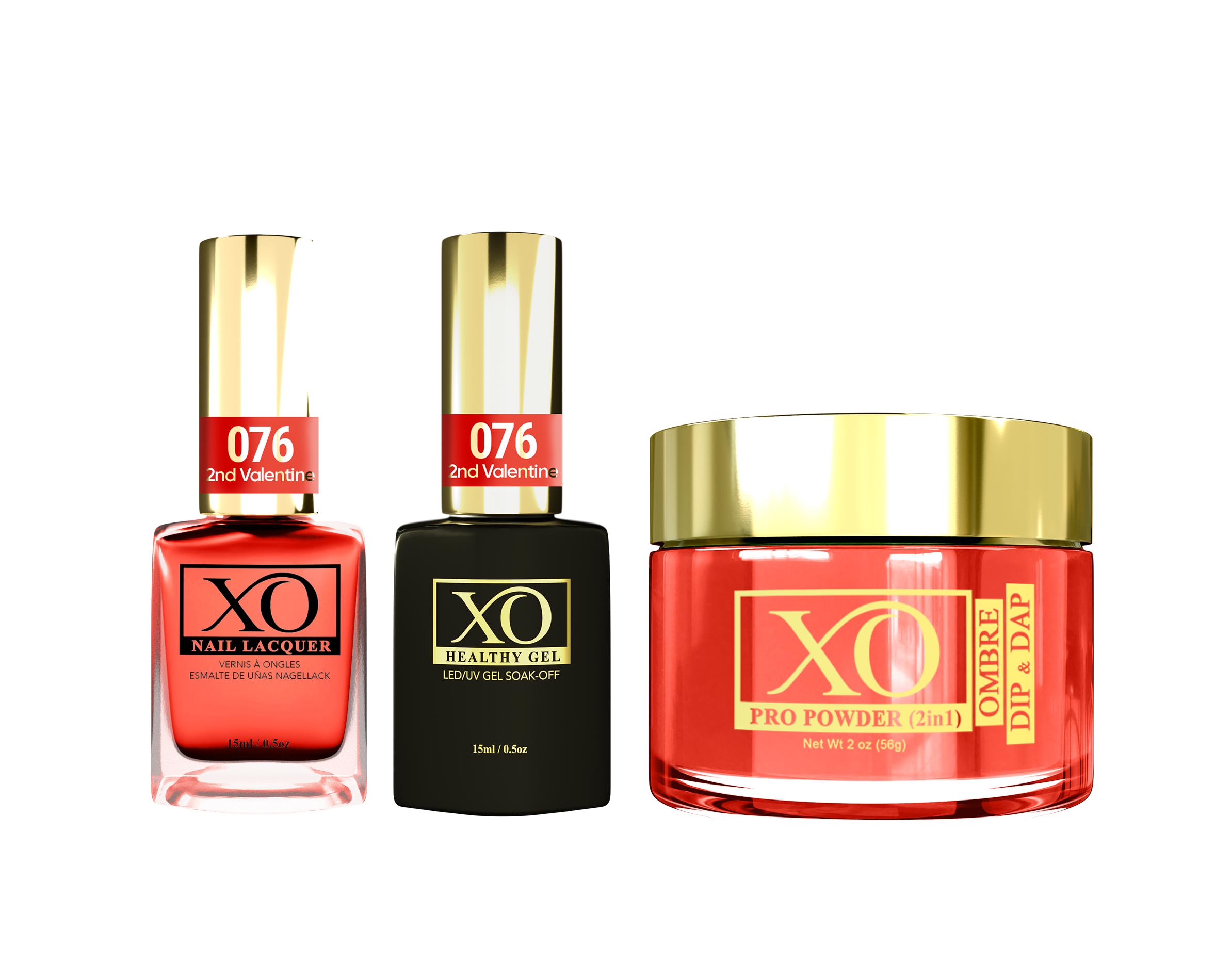 XO 4in1 (Acrylic & Dip, Gel & Lacquer) - 2nd Valentine - 076-XO- Nail Supply American Gel Polish - Phuong Ni