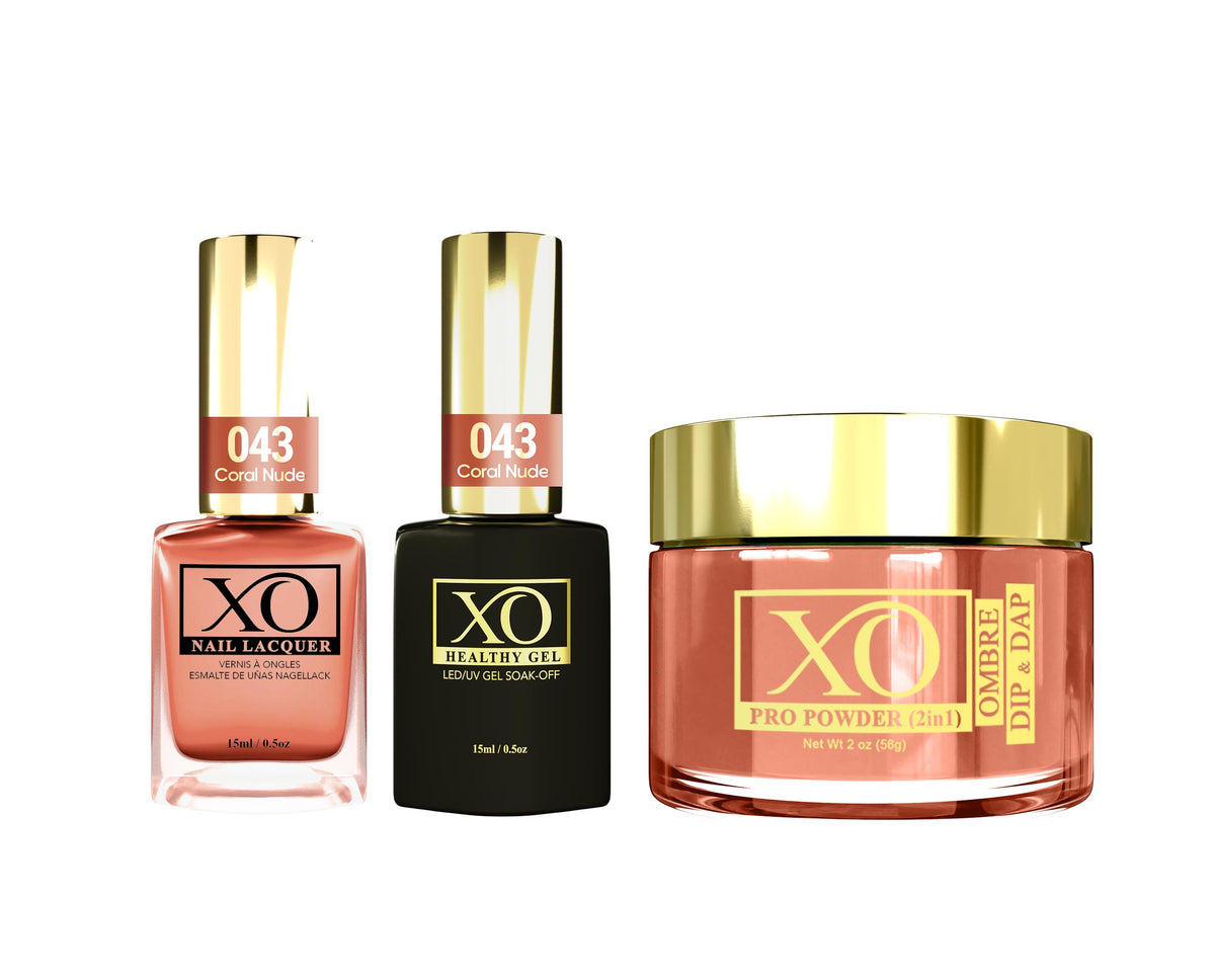 XO 4in1 (Acrylic & Dip, Gel & Lacquer) - Coral Nude - 043-XO- Nail Supply American Gel Polish - Phuong Ni