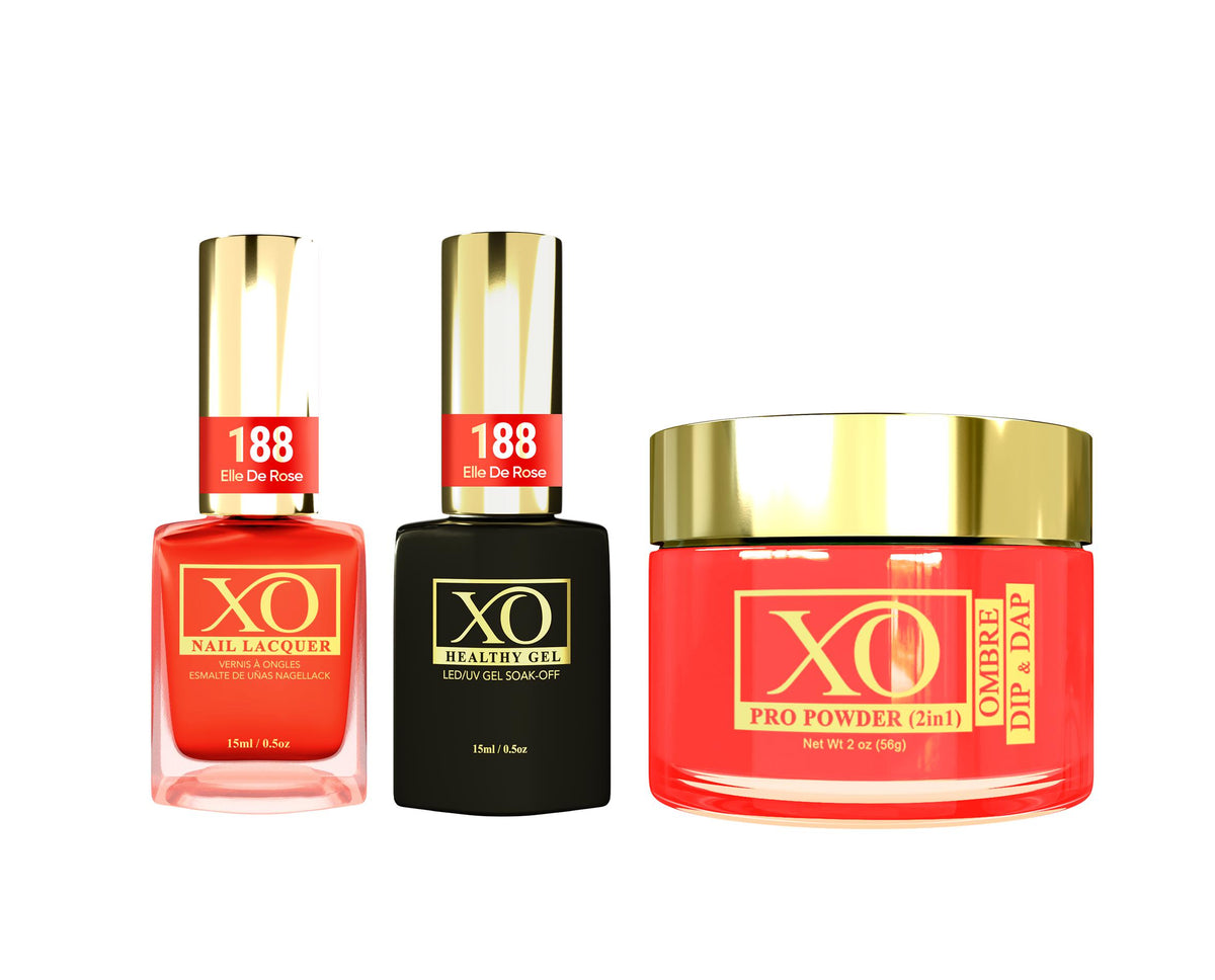 XO 4in1 (Acrylic & Dip, Gel & Lacquer) - Elle De Rose - 188-XO- Nail Supply American Gel Polish - Phuong Ni