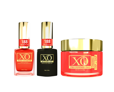 XO 4in1 (Acrylic & Dip, Gel & Lacquer) - Elle De Rose - 188-XO- Nail Supply American Gel Polish - Phuong Ni